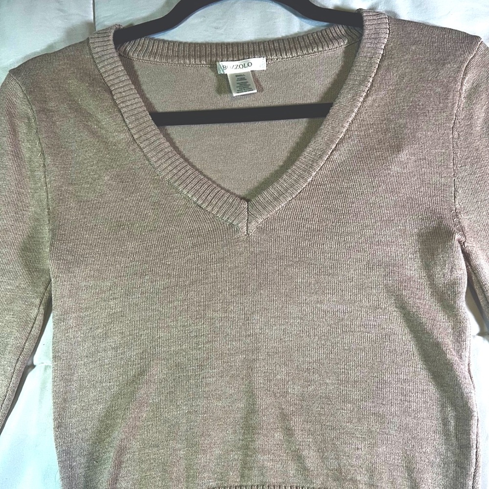 Tan long sleeve crop top, Small